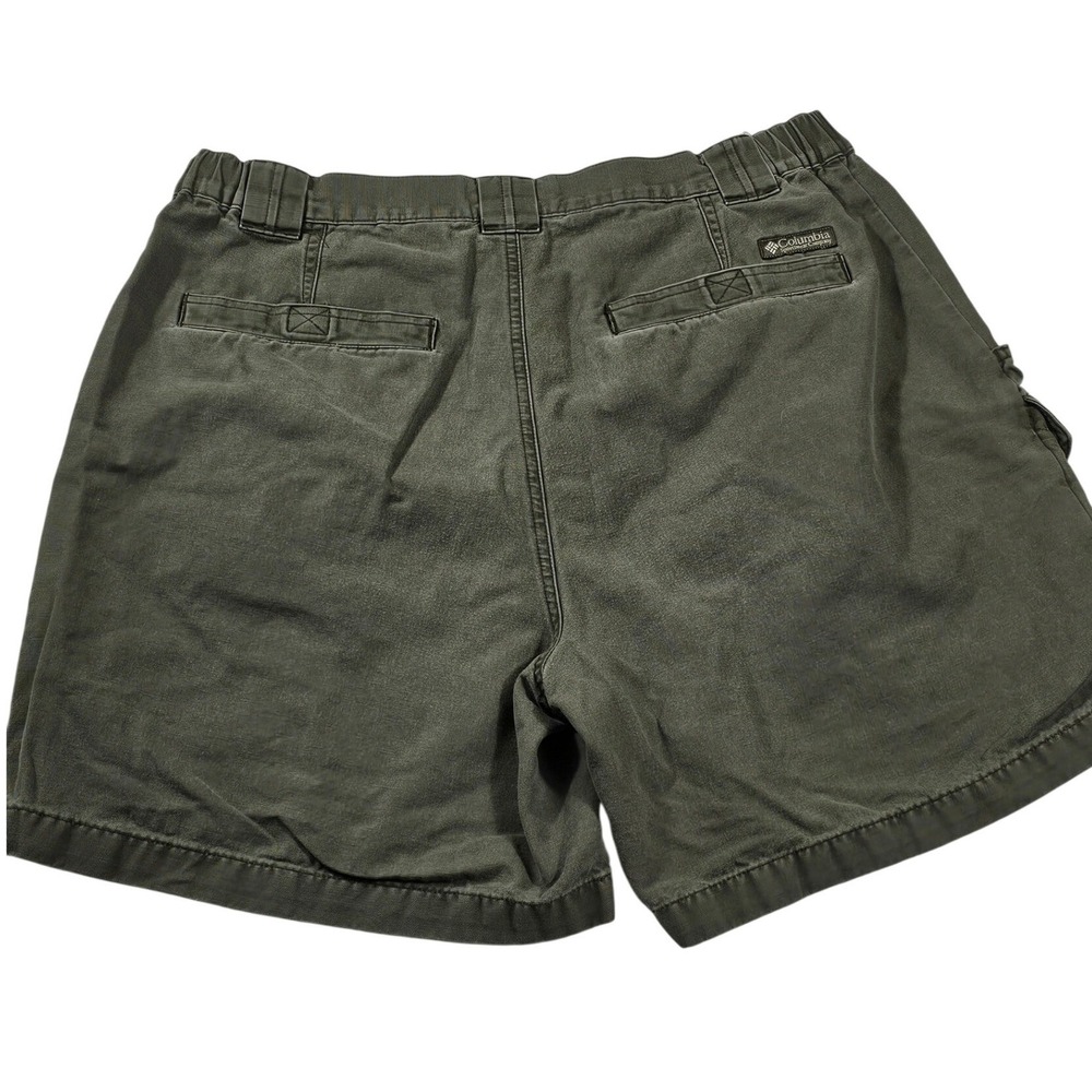 Columbia Mens Gray Green Cargo Hiking Shorts Size 36 Elastic Waist D-Ring XM4100 - Picture 2 of 7